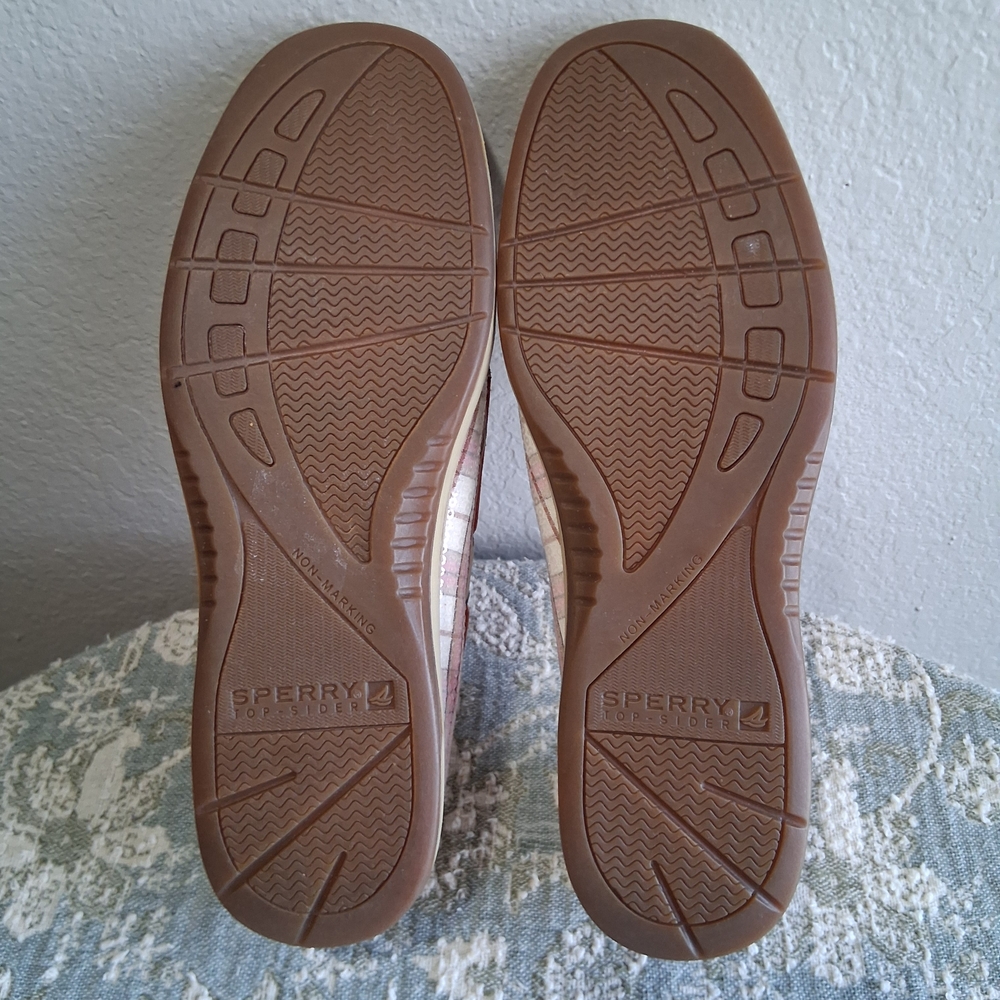 Sperry Top - Sider Women's Boat Shoes Sz.10 Plaid +Leather Nautical Preppy - Picture 8 of 16